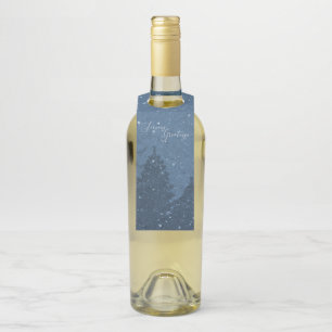 Elegante zakelijke winter sneeuwbomen Blauwe vakan Flessenhanger