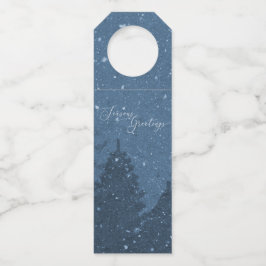 Elegante zakelijke winter sneeuwbomen Blauwe vakan Flessenhanger