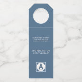 Elegante zakelijke winter sneeuwbomen Blauwe vakan Flessenhanger (Achterkant)