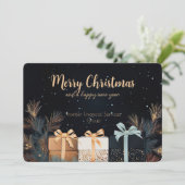 Elegante zakelijke zakelijke kerstvakantie Kaart (Staand voorkant)