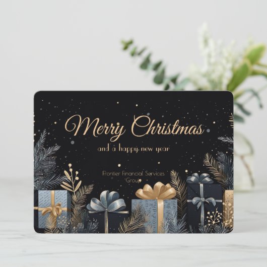 Elegante zakelijke zakelijke kerstvakantie Kaart (Staand voorkant)