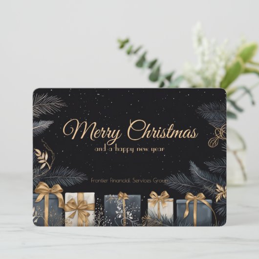 Elegante zakelijke zakelijke kerstvakantie Kaart (Staand voorkant)