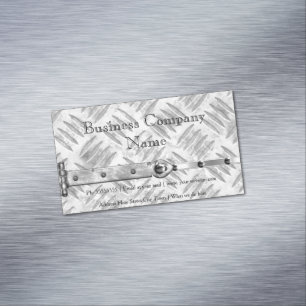 Elegante Zakelijke Zilveren Metalen Stiksels Geslo Visitekaartje Magneet