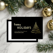 Elegante zakelijke zwarte goud folie feestdagen ka
