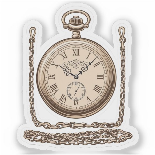 Elegante  zakhorloge Sticker (Voorkant)