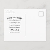 Elegante zalmroze bloem foto save the date aankondigingskaart (Achterkant)