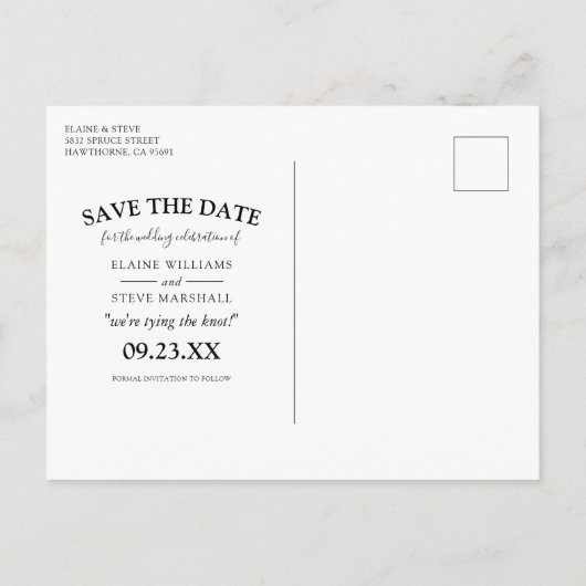 Elegante zalmroze bloemenfoto save the date aankondigingskaart (Achterkant)