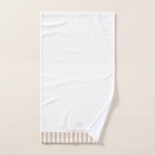 Elegante Zand Dollar Stripes Familienaam Bad Handdoek (Handdoek)