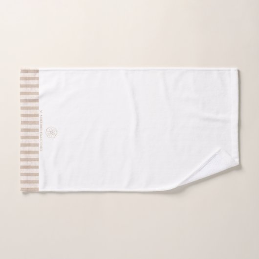 Elegante Zand Dollar Stripes Familienaam Bad Handdoek (Handdoek)