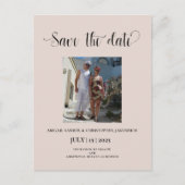 Elegante Zandfoto Sla de datum Uitnodiging op (Voorkant)