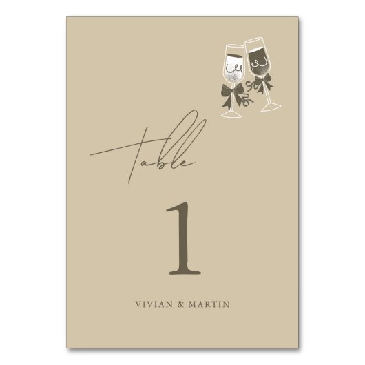 Elegante zandgroene bruiloft kaart (Voorkant)