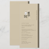 Elegante zandgroene bruiloft menu (Voorkant / Achterkant)