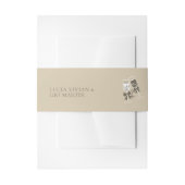 Elegante zandgroene bruiloft uitnodigingen wikkel (Voorkant Voorbeeld)