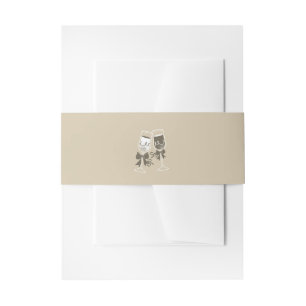 Elegante zandgroene bruiloft uitnodigingen wikkel