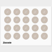 Elegante zandkleurige neutrale traditionele trouw ronde sticker (Vel)