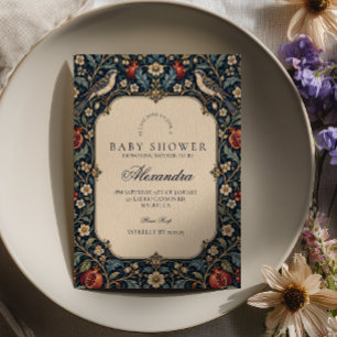 Elegante Zangvogel Donkere Academia Baby Shower Kaart