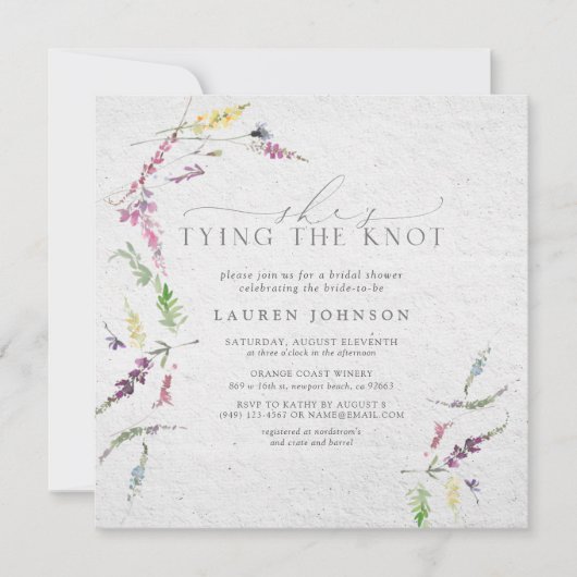 Elegante Ze is het binden van de Knoop Wildflower  Kaart (Voorkant)