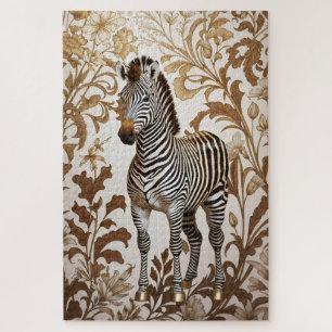 Elegante Zebra geïnspireerd door William Morris  Legpuzzel