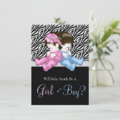 Elegante Zebra gender Reveal Shower Kaart (Staand voorkant)