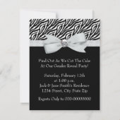 Elegante zebra geslacht onthulling feestje kaart (Achterkant)