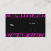 Elegante Zebra Hot Pink Black Boutique Kaart 4 Visitekaartje (Achterkant)