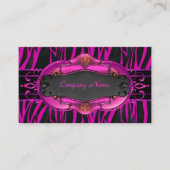 Elegante Zebra Hot Pink Black Boutique Kaart 4 Visitekaartje (Voorkant)