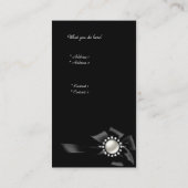 Elegante Zebra Leopard Black Diamond look Visitekaartje (Achterkant)