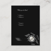 Elegante Zebra Leopard Black Silver Bow Diamond Visitekaartje (Achterkant)