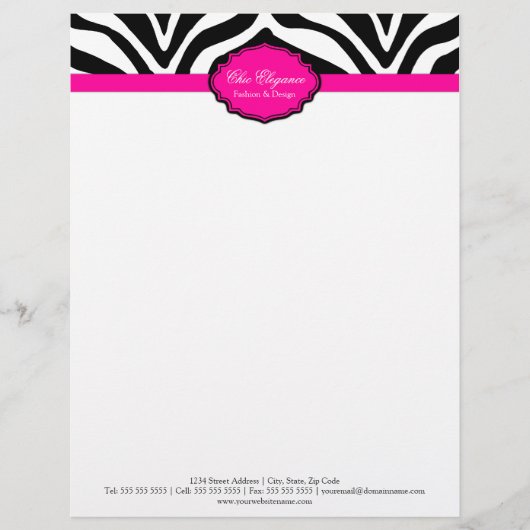 Elegante zebra print briefhoofd sjabloon (Voorkant)