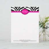 Elegante zebra print briefhoofd sjabloon (Staand voorkant)