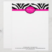 Elegante zebra print briefhoofd sjabloon (Voorkant / Achterkant)