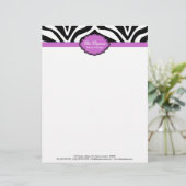 Elegante zebra print briefhoofd sjabloon (Staand voorkant)