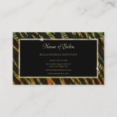 Elegante Zebra Print Pauw Veren Haarsalon Visitekaartje (Achterkant)