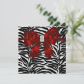 Elegante Zebra Rood en Zwart voor Iedere Gelegenhe Kaart (Staand voorkant)