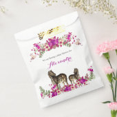 Elegante zebra roze bloem baby shower feestje bedankzakje (Gezegeld)