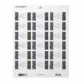 Elegante Zebra Stripe Bruiloft Lip Balm Label (Full Sheet)