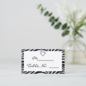 Elegante Zebra Stripe Wedding Place Card Plaatskaartje (Staand voorkant)
