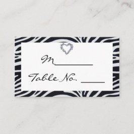 Elegante Zebra Stripe Wedding Place Card Plaatskaartje