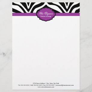 Elegante zebraprint briefhoofd sjabloon