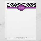 Elegante zebraprint briefhoofd sjabloon (Voorkant / Achterkant)