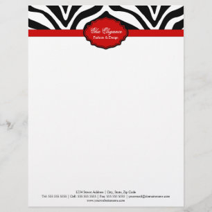Elegante zebraprint gepersonaliseerd briefhoofd