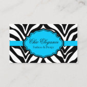 Elegante zebraprint visitekaartje (Voorkant)