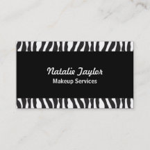Elegante Zebraprint Visitenkaarten voor Visagisten
