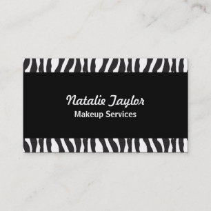 Elegante Zebraprint Visitenkaarten voor Visagisten Visitekaartje