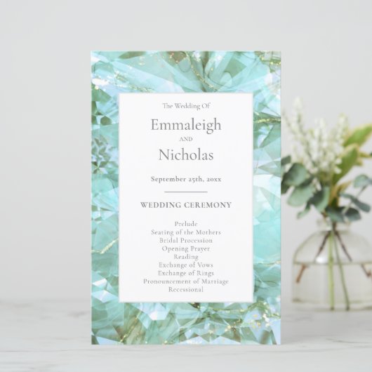 Elegante Zee Glas Edelsteen Trouwprogramma's (Staand voorkant)