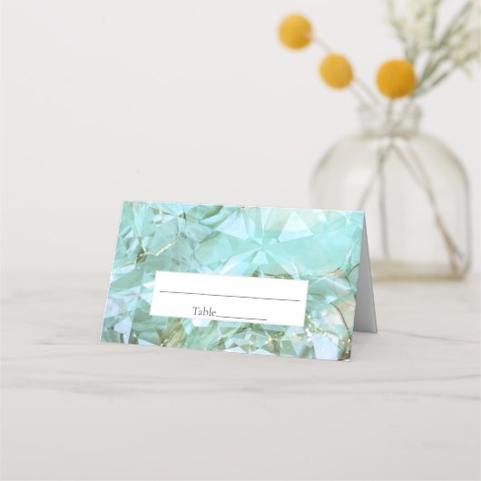 Elegante Zee Glass Crystal Edelsteen bruiloft Plaatskaartje (Voorkant)
