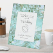 Elegante Zee Glass Crystal Edelsteen bruiloft Reclamebord Met Voetstuk (Insitu)