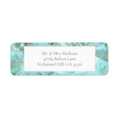 Elegante Zee Glass Edelsteen Retour Adres Labels (Voorkant)