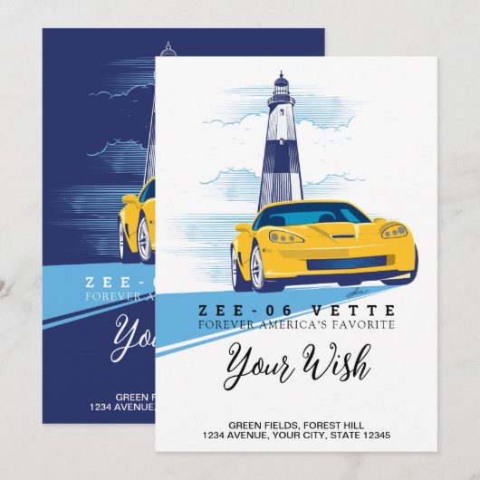 ELEGANTE ZEE-O-SIX AUTO ART FEESTDAGENKAART (Voorkant / Achterkant)