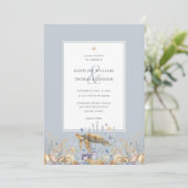 Elegante Zee Schildpad Ocean Wedding Invitation Kaart (Staand voorkant)